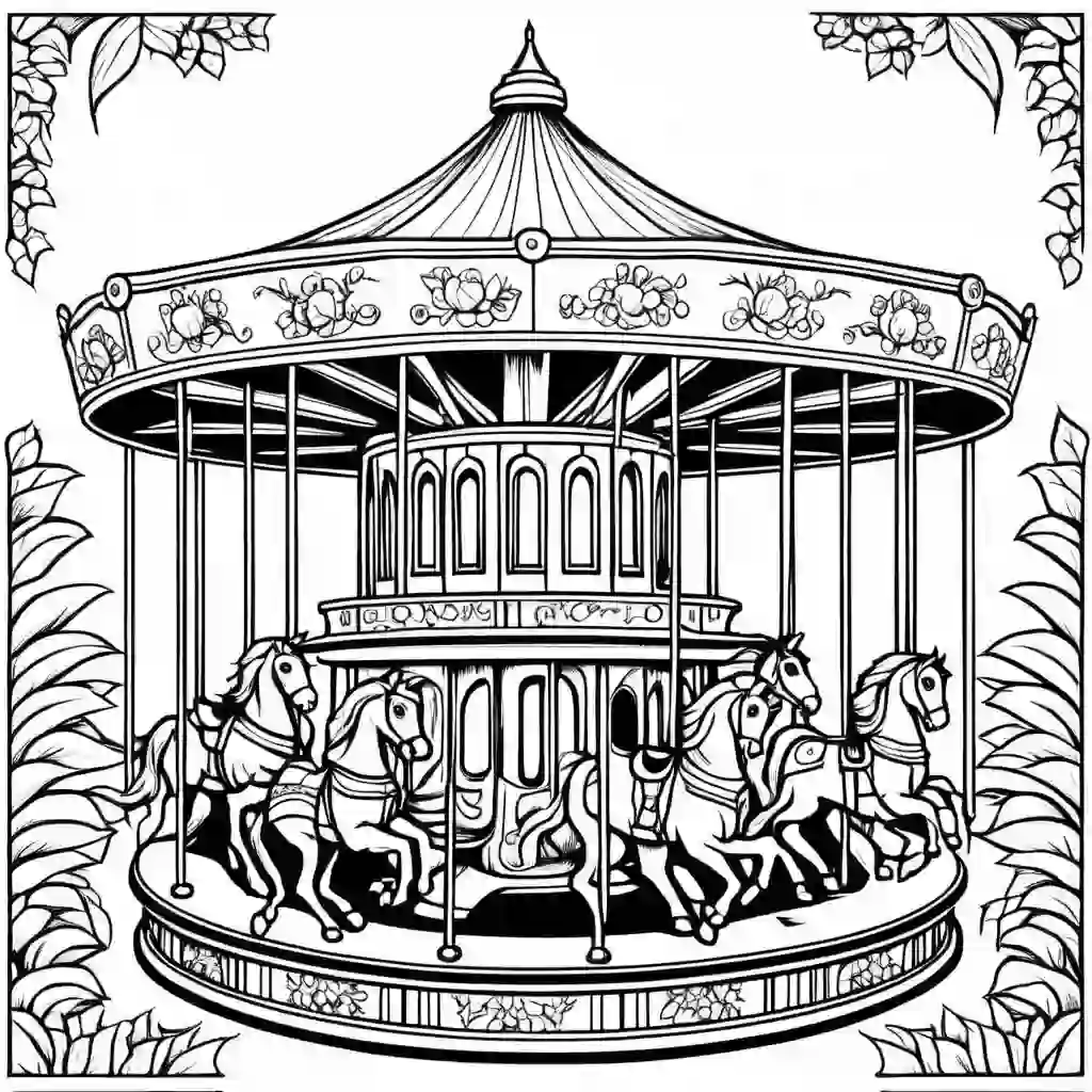 Merry-Go-Round coloring pages